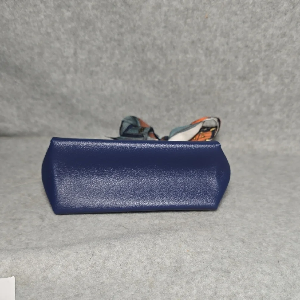 Navy Blue Mini Gift Bag with Scarf Accent